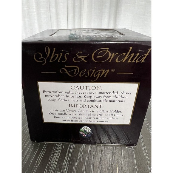 Ibis & Orchid Design Bonded Marble Handpainted Votive Purple Bearded Iris - New - Picture 16 of 16